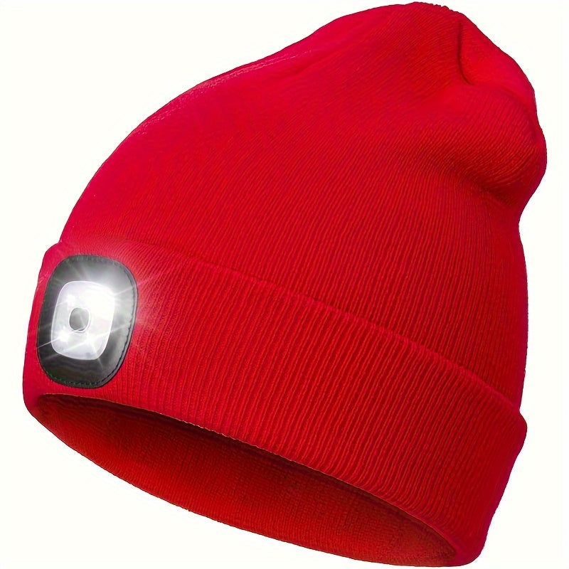 Gorro unisex con luz LED, de punto, iluminación sin manos para actividades al aire libre