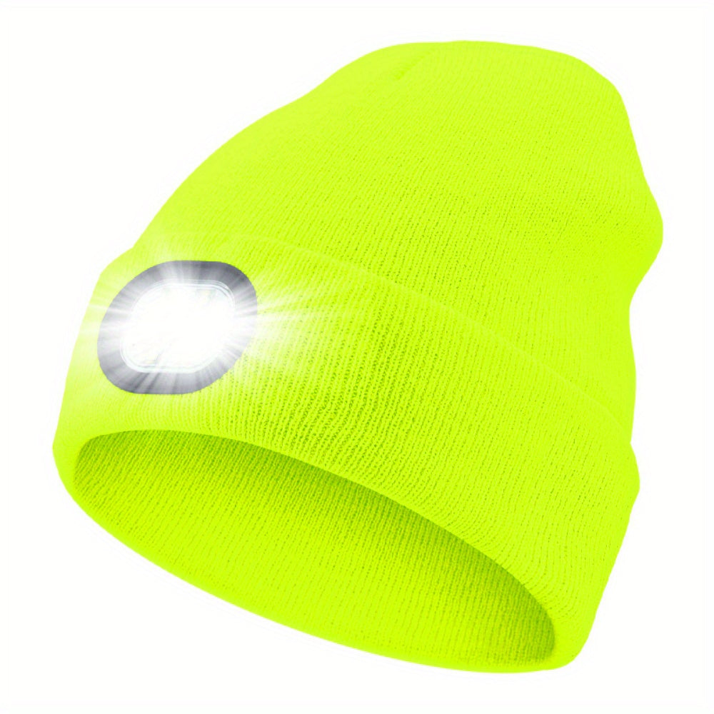 Gorro unisex con luz LED, de punto, iluminación sin manos para actividades al aire libre