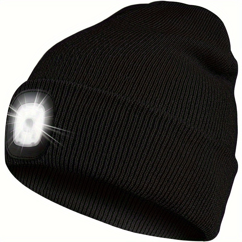 Gorro unisex con luz LED, de punto, iluminación sin manos para actividades al aire libre