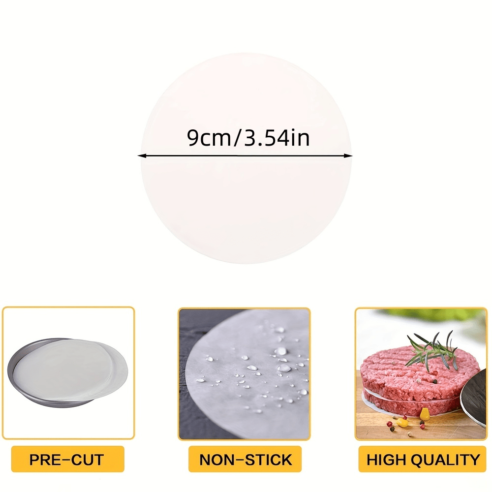 500pcs Non-Stick Hamburger Patty Paper 11cm Food-Grade Freezer Safe