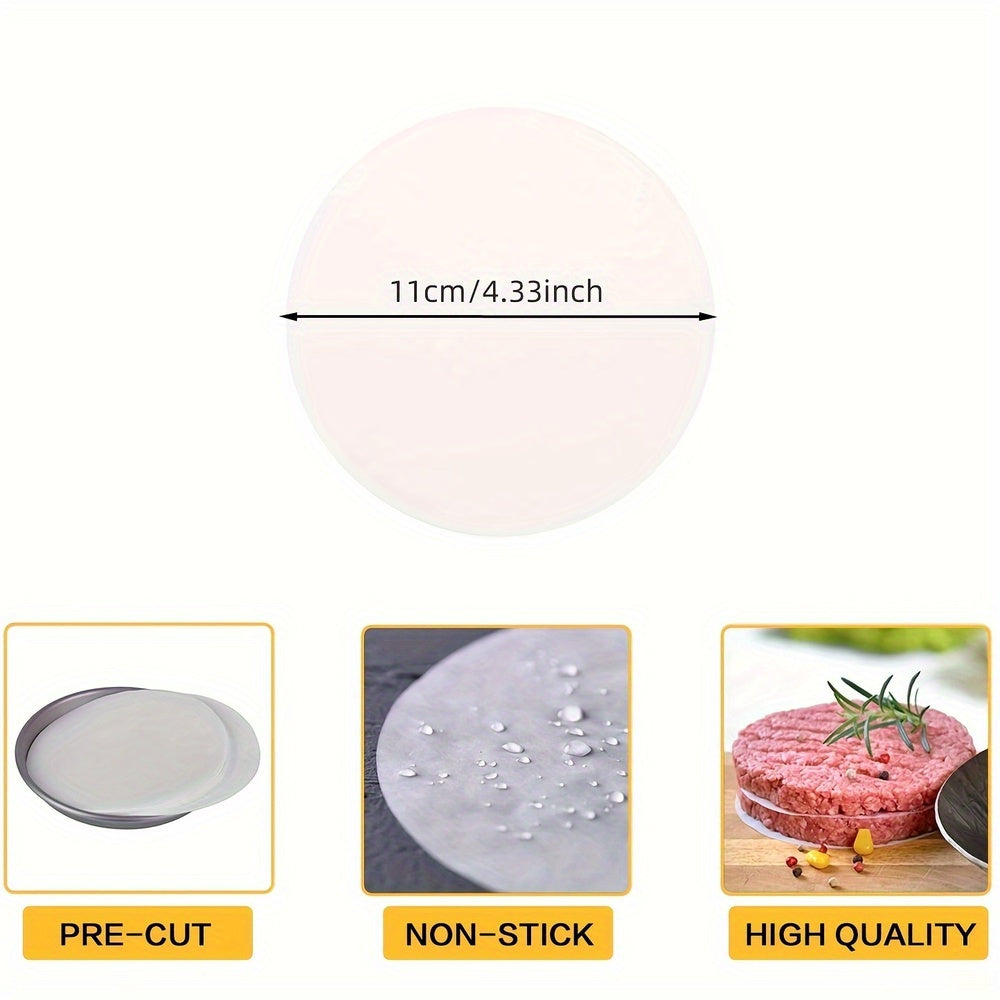 500pcs Non-Stick Hamburger Patty Paper 11cm Food-Grade Freezer Safe