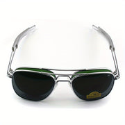 Erkaklar va ayollar uchun uniseks moda ko‘zoynaklar, bardoshli temperli shisha linzalar, temir alloy ramka, ochiq havoda faoliyat uchun