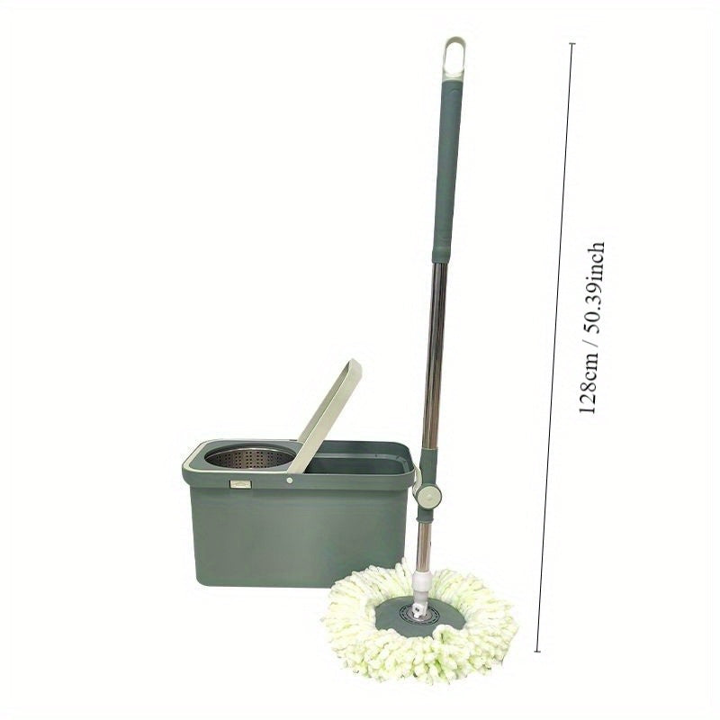 2 ta mop mato bilan Spin Mop va Kova tozalash uchun tozalash to'plami