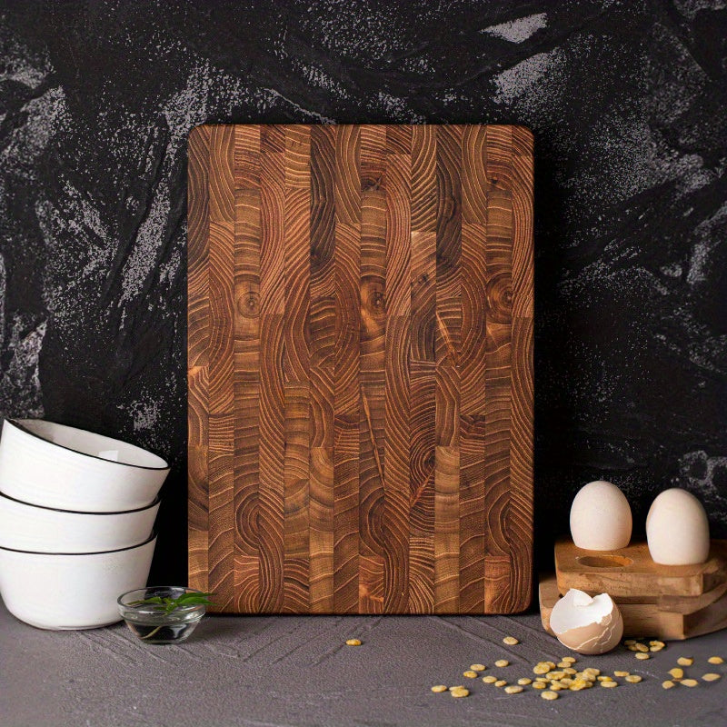 Teak Wood Cutting Board 2.49cm Thick Stand-Up Storage Kitchen Essential