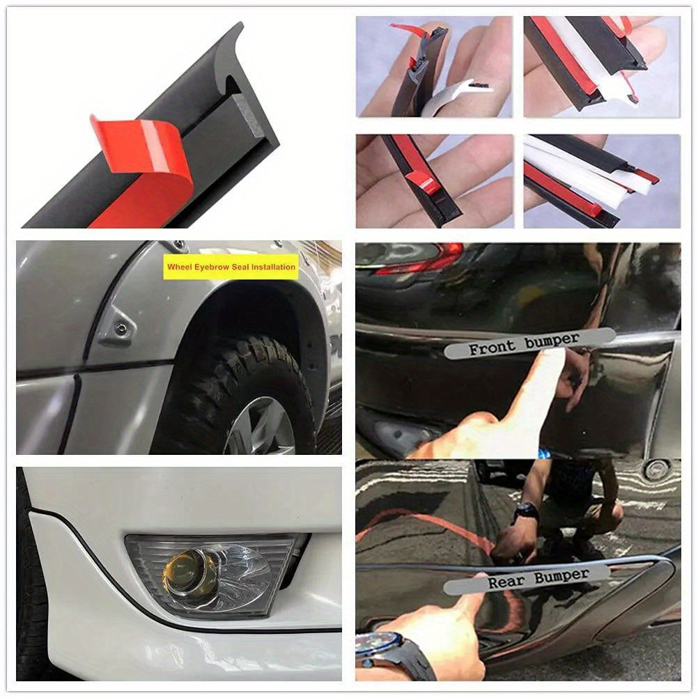 Car Windshield Seal Strip Rubber Weatherproof Draft Guard T-Type Edge Sealing