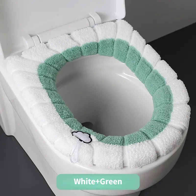 Washable Knitted Toilet Seat Cushion Warm and Comfortable