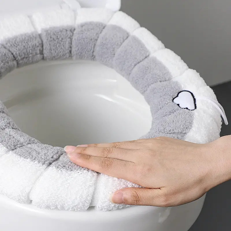 Washable Knitted Toilet Seat Cushion Warm and Comfortable