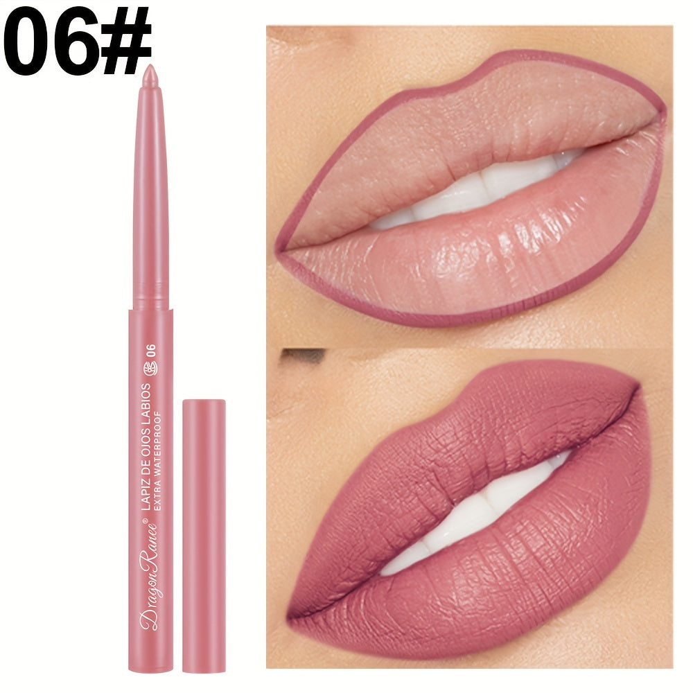 Women's Waterproof Matte Lip Liner Pencil Long-Lasting Velvet Automatic Twist