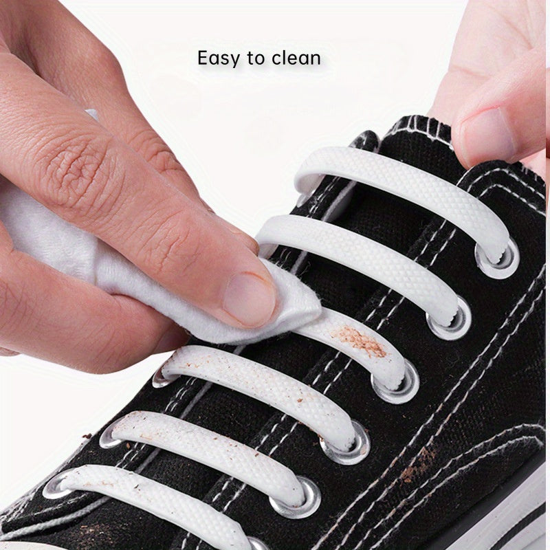 Unisex Elastic Silicone No-Tie Shoelaces for Sneakers and Casual Shoes