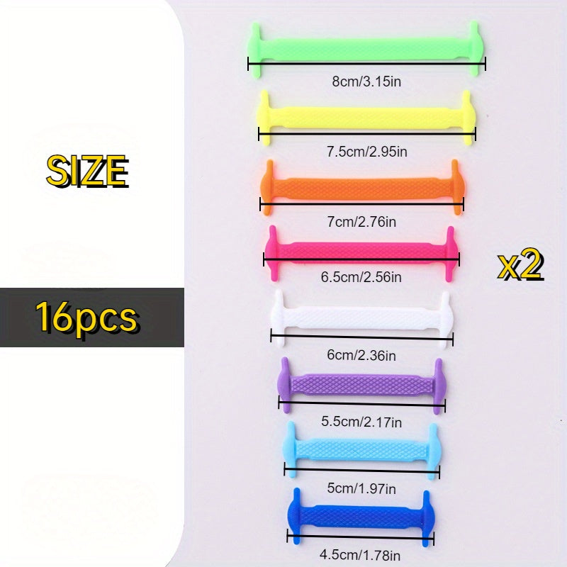 Unisex Elastic Silicone No-Tie Shoelaces for Sneakers and Casual Shoes