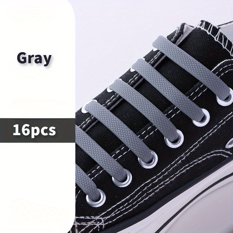 Unisex Elastic Silicone No-Tie Shoelaces for Sneakers and Casual Shoes