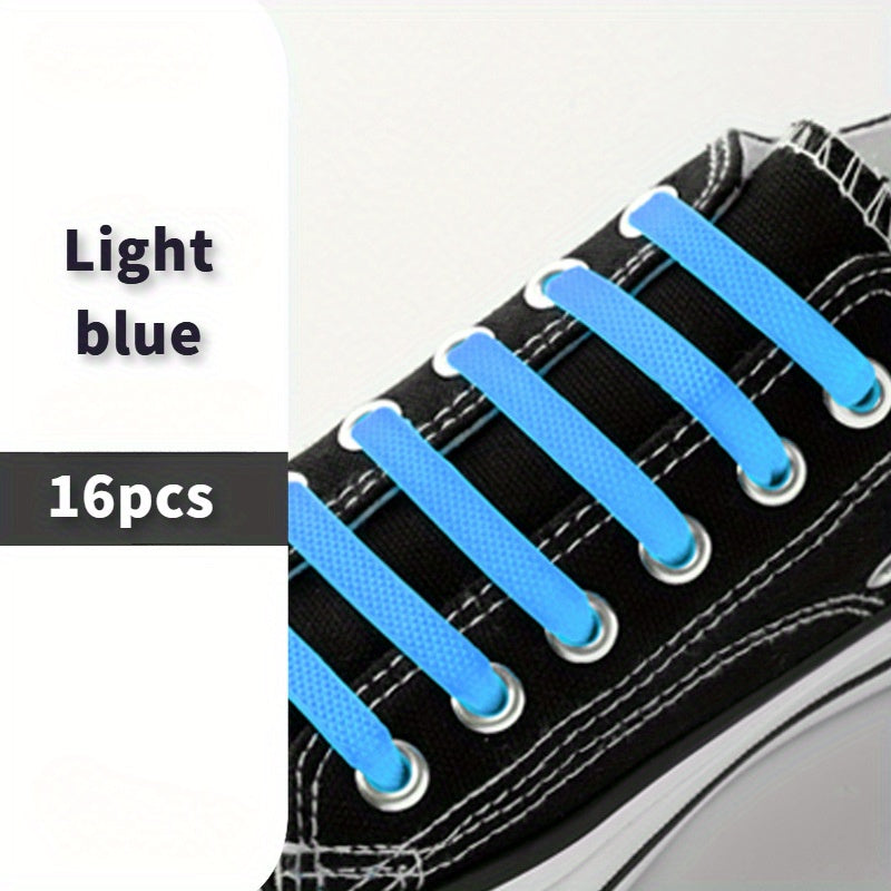 Unisex Elastic Silicone No-Tie Shoelaces for Sneakers and Casual Shoes