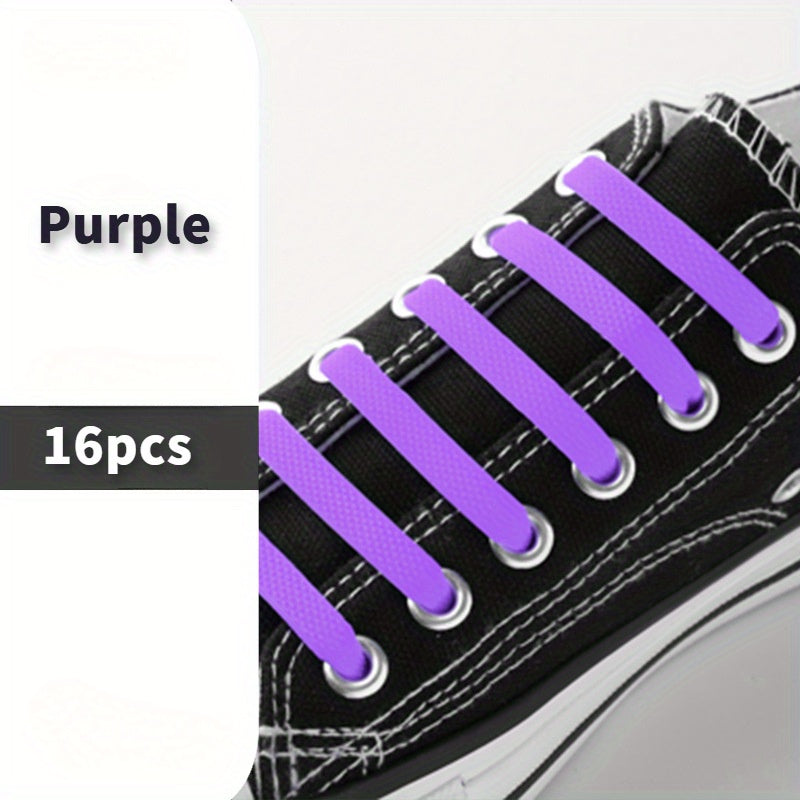 Unisex Elastic Silicone No-Tie Shoelaces for Sneakers and Casual Shoes