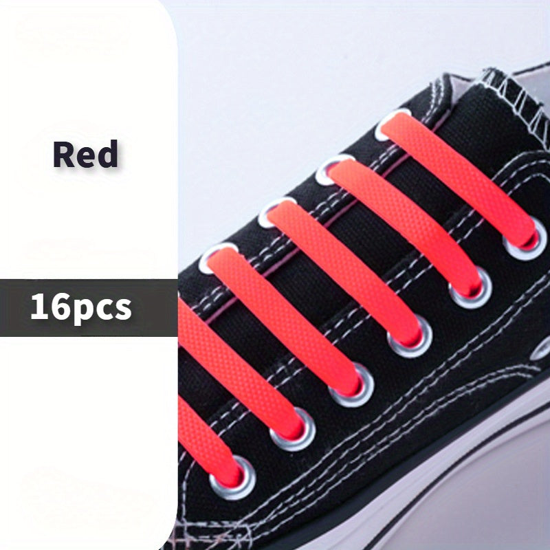 Unisex Elastic Silicone No-Tie Shoelaces for Sneakers and Casual Shoes