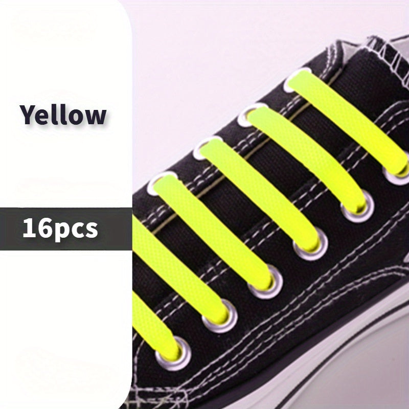 Unisex Elastic Silicone No-Tie Shoelaces for Sneakers and Casual Shoes