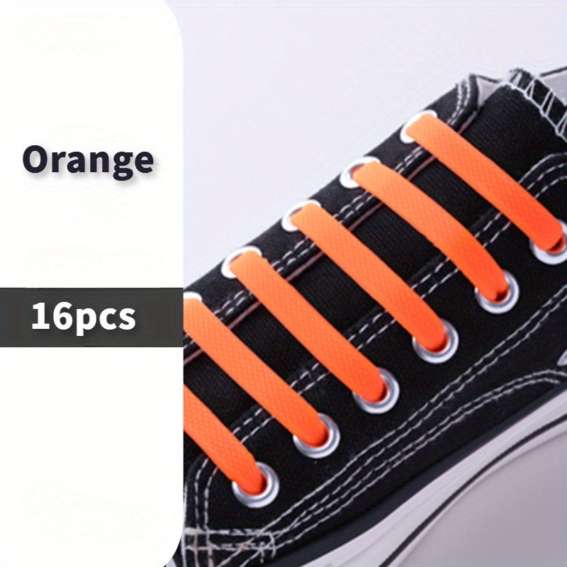 Unisex Elastic Silicone No-Tie Shoelaces for Sneakers and Casual Shoes