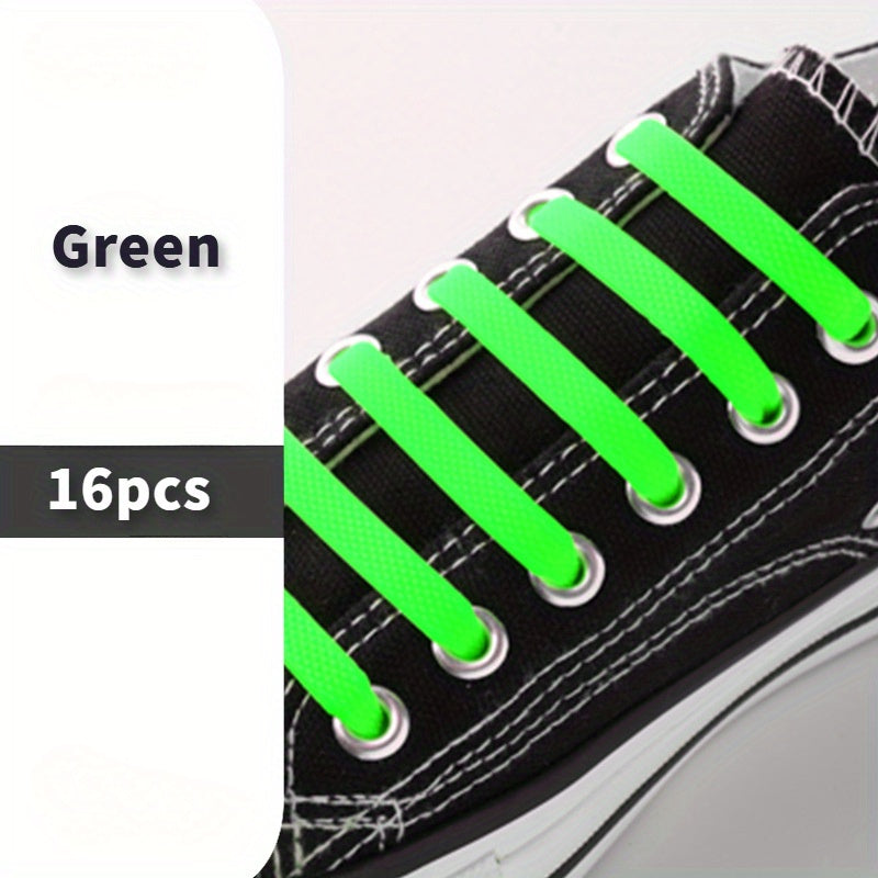 Unisex Elastic Silicone No-Tie Shoelaces for Sneakers and Casual Shoes