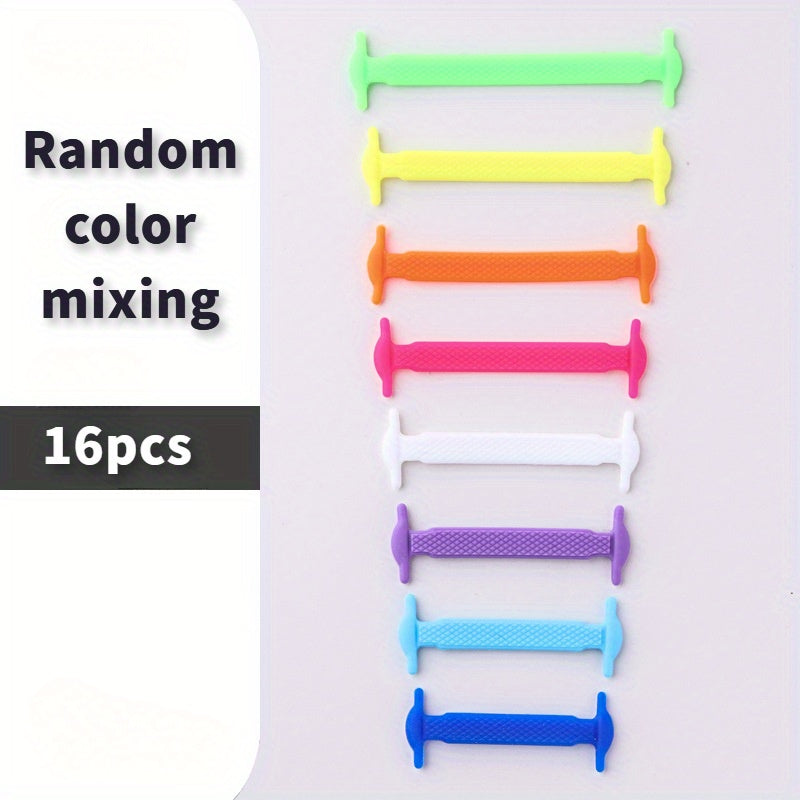 Unisex Elastic Silicone No-Tie Shoelaces for Sneakers and Casual Shoes