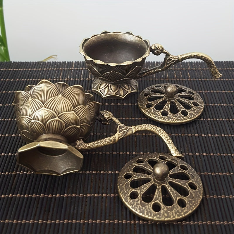 Lotus-Shaped Incense Burner with Lid for Indoor Use Home Decor or Gift