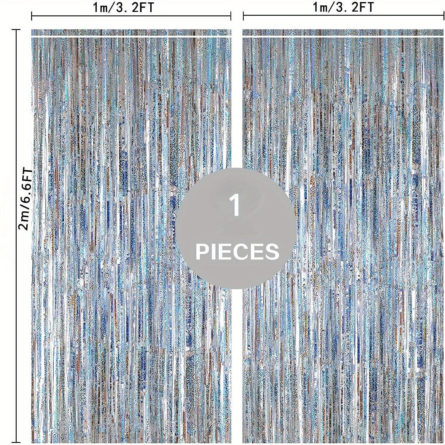 Silver Metallic Tinsel Foil Fringe Door Streamer 97.54cm x 201.17cm Party Decorations