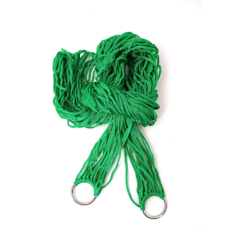 Outdoor Nylon Mesh Hammock for Garden Beach Relaxation Double as Swing Chair or Picnic Mat Green