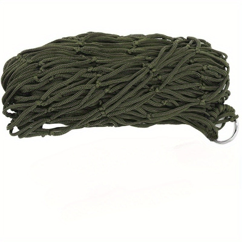 Outdoor Nylon Mesh Hammock for Garden Beach Relaxation Double as Swing Chair or Picnic Mat Green