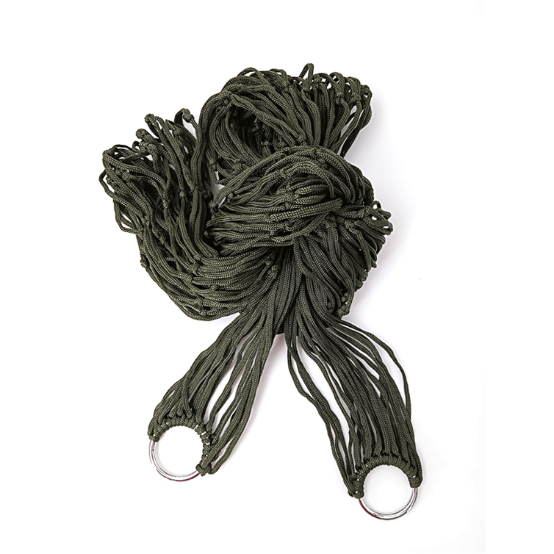 Outdoor Nylon Mesh Hammock for Garden Beach Relaxation Double as Swing Chair or Picnic Mat Green