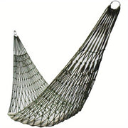 Outdoor Nylon Mesh Hammock for Garden Beach Relaxation Double as Swing Chair or Picnic Mat Green
