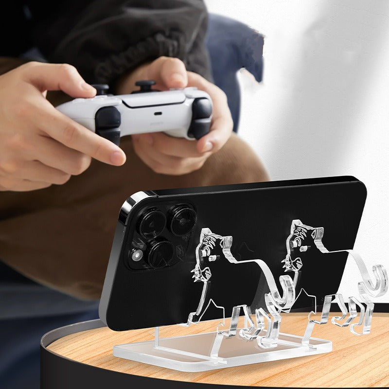 Акриловая подставка для телефона с дизайном в виде зодиакального животного, идеально подходит для удержания телефона во время трансляции или демонстрации книг на рабочем столе. Милая, креативная и многофункциональная.
