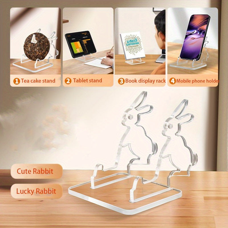 Акриловая подставка для телефона с дизайном в виде зодиакального животного, идеально подходит для удержания телефона во время трансляции или демонстрации книг на рабочем столе. Милая, креативная и многофункциональная.