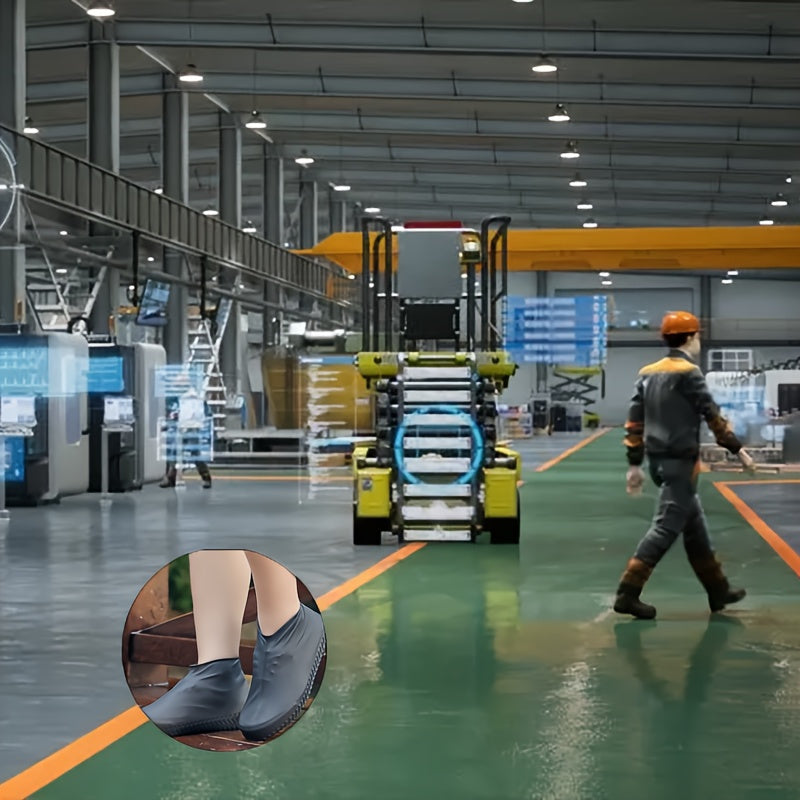 Unisex Waterproof Latex Rain Boots Shoe Covers Reusable Durable Multiple Colors