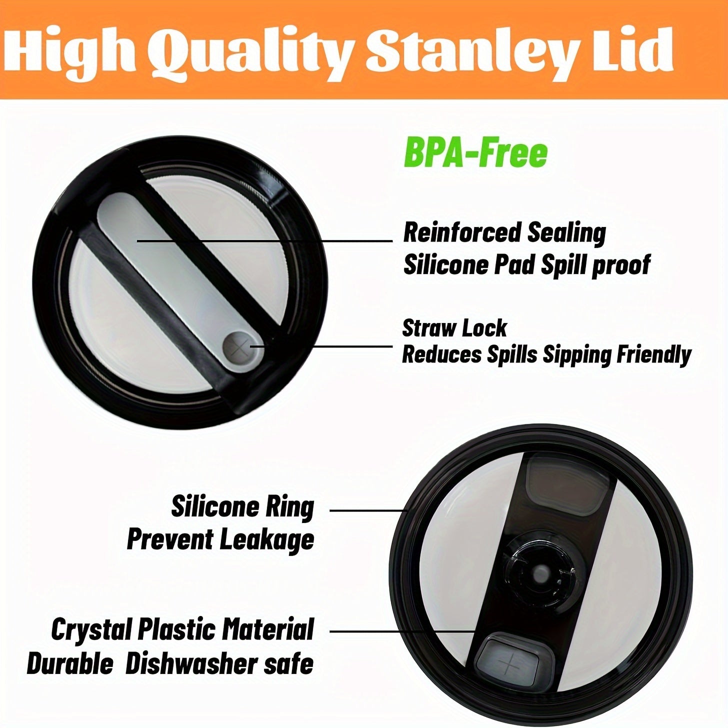 Tapa para vaso de 40 oz sin fugas, compatible con Adventure Quencher para taza de viaje