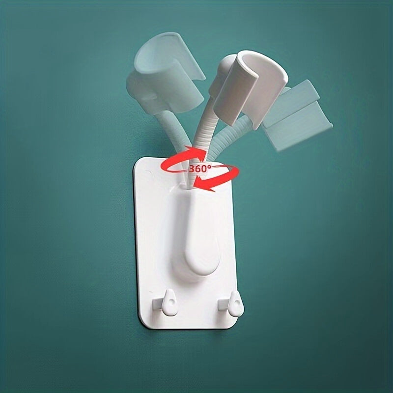 Soporte para cabezal de ducha giratorio de 360° con ganchos dobles, rociador ajustable, accesorios de baño