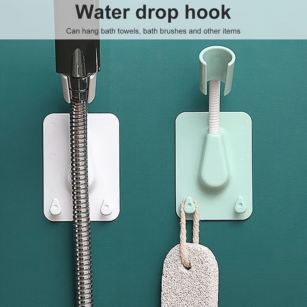 360° Rotating Shower Head Holder with Double Hooks Adjustable Nozzle Bathroom Accessories