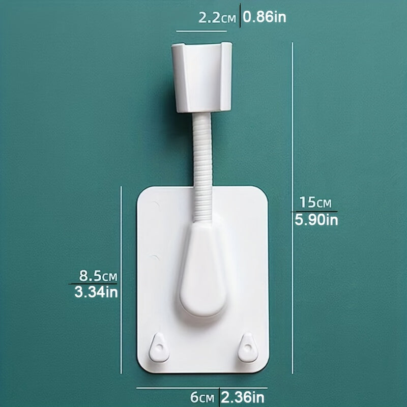 360° Rotating Shower Head Holder with Double Hooks Adjustable Nozzle Bathroom Accessories