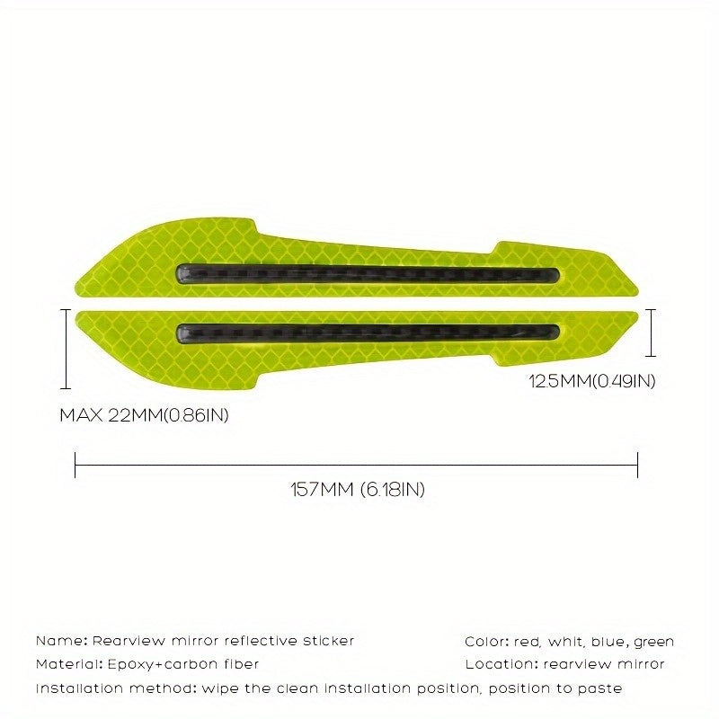 Avtomobillar uchun universal reflektiv yon oyna stikerlari xavfsizlik va uslub