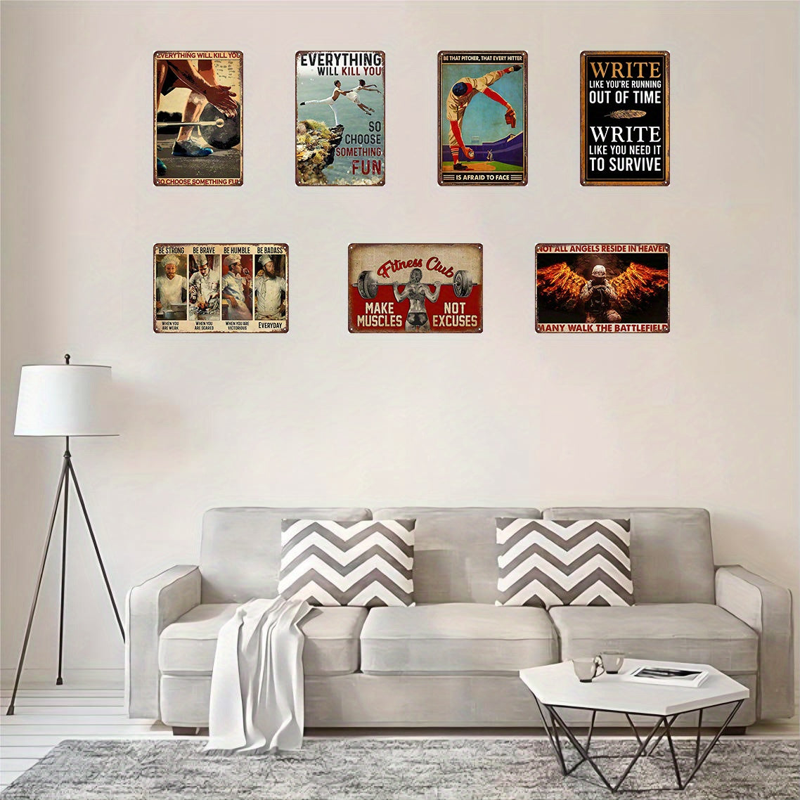 Retro Metal Tin Sign Dog Wall Art with Humorous Quote for Home Bar Gym Decor