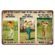 Golf Themed Metal Sign Wall Art for Home Decor Quirky Poster