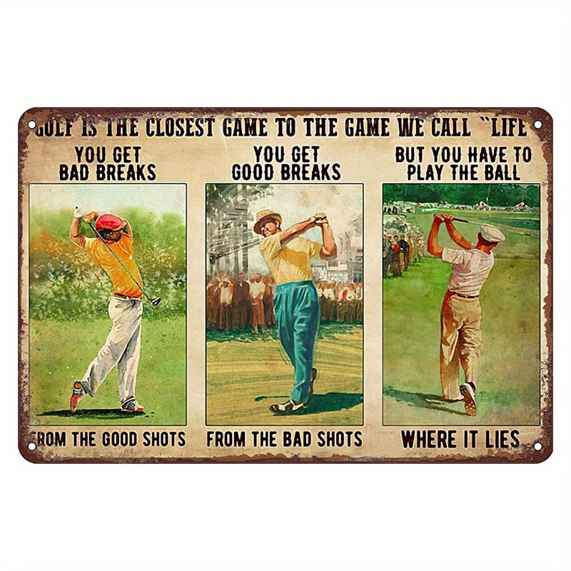 Golf Themed Metal Sign Wall Art for Home Decor Quirky Poster