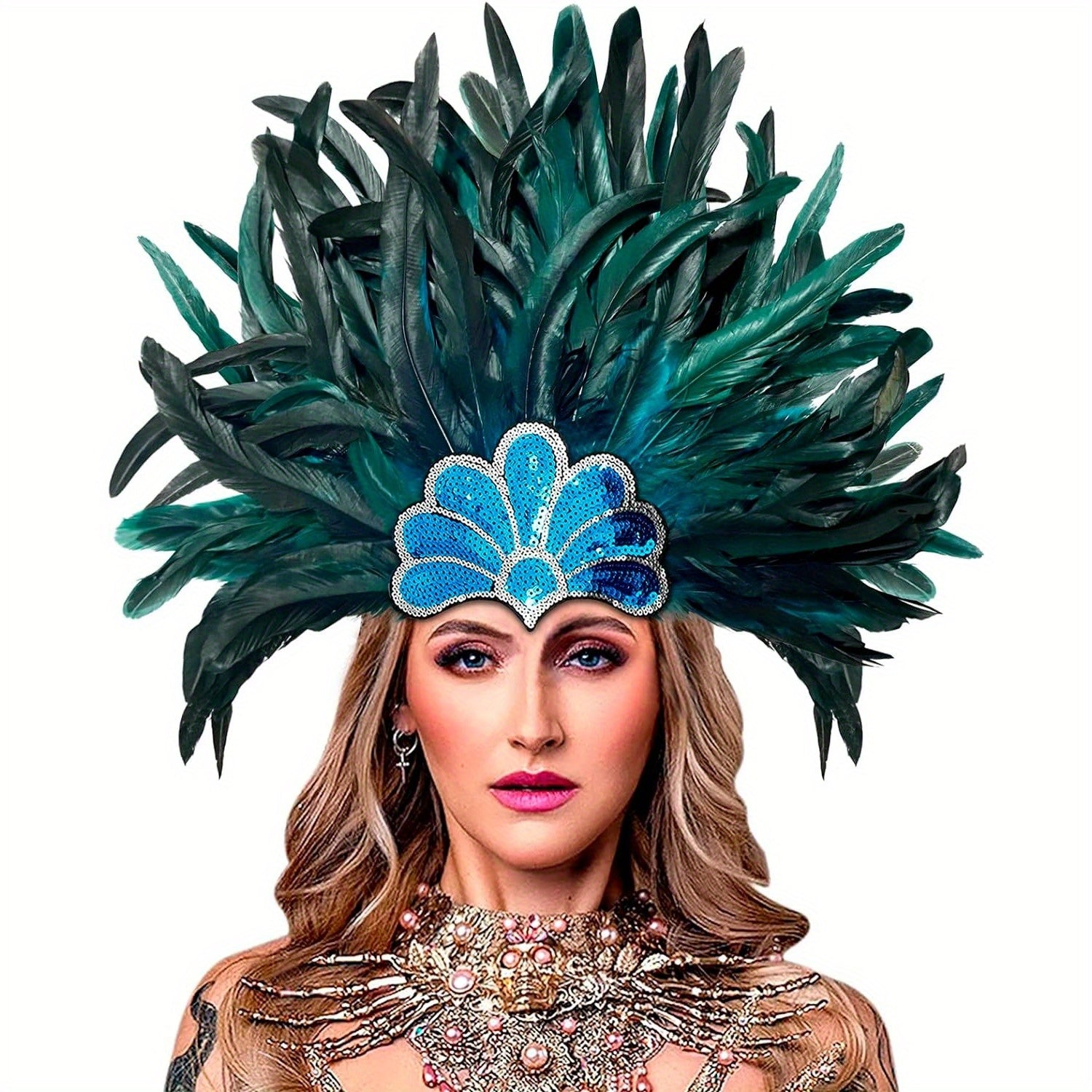 Women's Black Feather Headband 1920s Flapper Party Costume Accessory