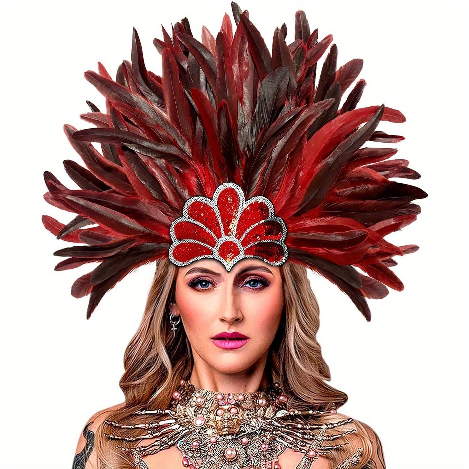 Women's Black Feather Headband 1920s Flapper Party Costume Accessory