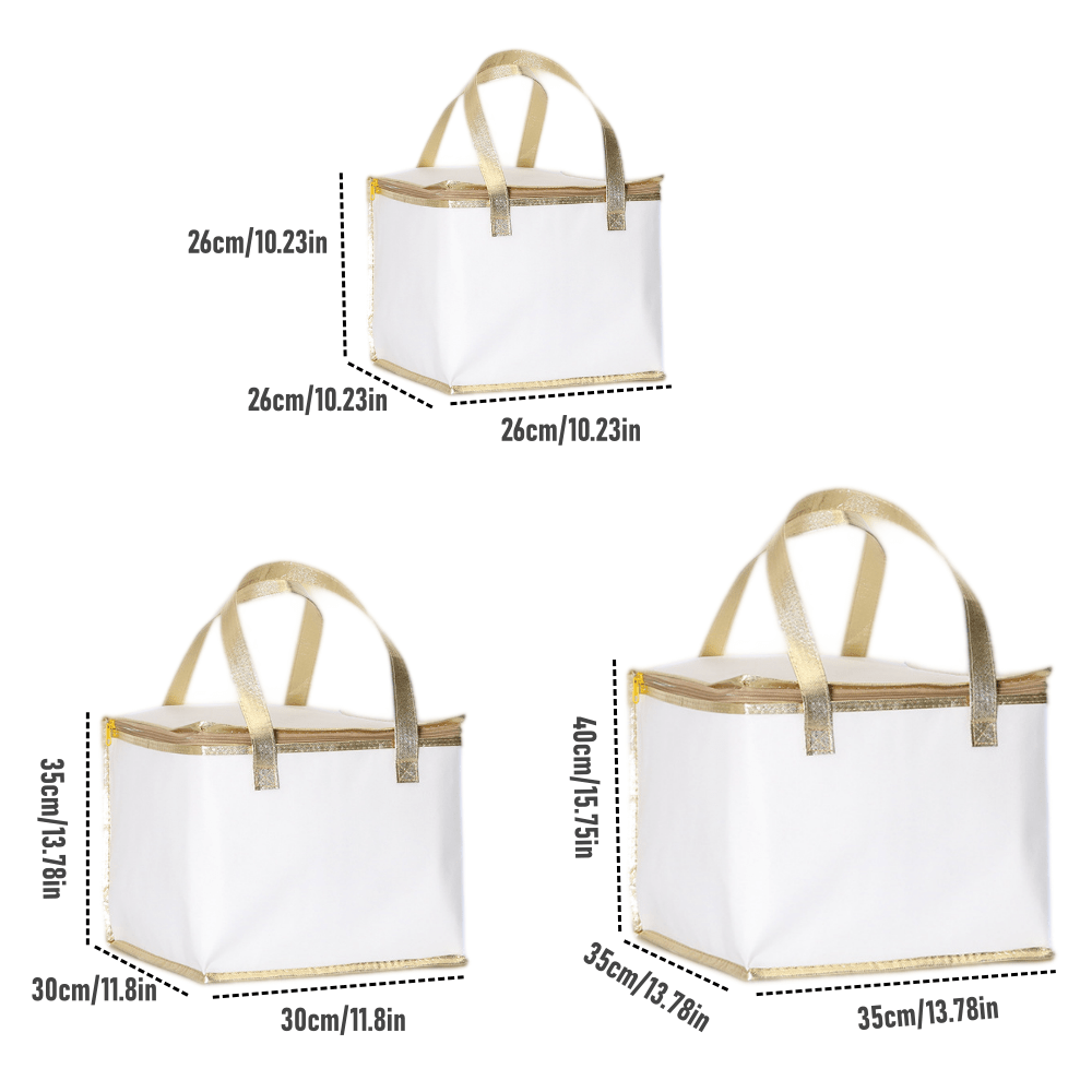Insulated Food Delivery Bag with Zipper Leakproof Non-Woven Fabric Aluminum Lining