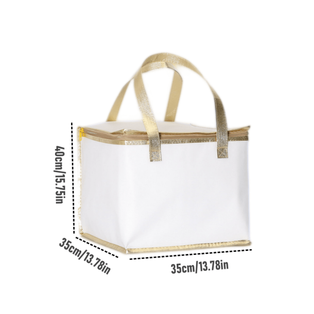 Insulated Food Delivery Bag with Zipper Leakproof Non-Woven Fabric Aluminum Lining