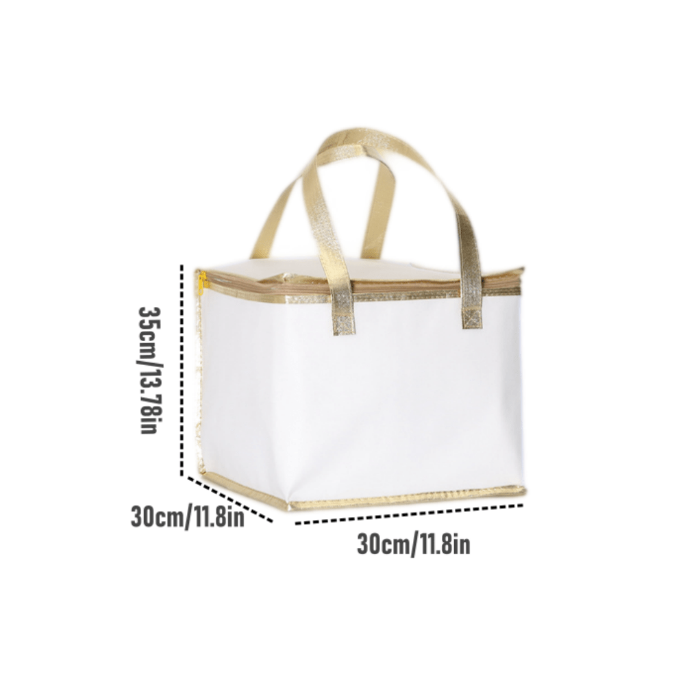 Insulated Food Delivery Bag with Zipper Leakproof Non-Woven Fabric Aluminum Lining