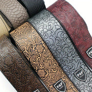 6.35cm Faux Leather Guitar Strap Adjustable Embroidered Belt for Acoustic Electric Bass