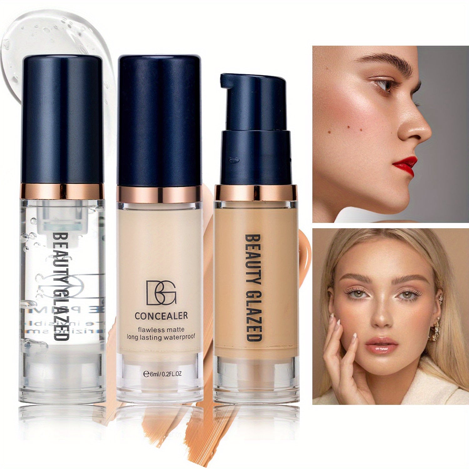 Makeup Set for Beginners Liquid Foundation Primer Concealer Waterproof Matte Velvet Portable