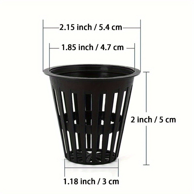50pcs Heavy Duty 5.08cm Net Pots for Hydroponics Reusable UV-Resistant Mesh Cups for Tower Gardens Cloning Systems