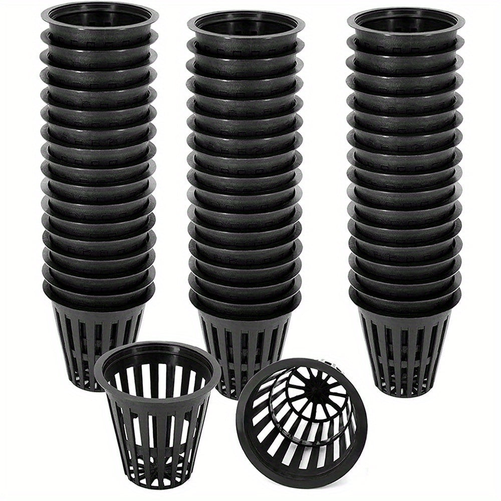 50pcs Heavy Duty 5.08cm Net Pots for Hydroponics Reusable UV-Resistant Mesh Cups for Tower Gardens Cloning Systems
