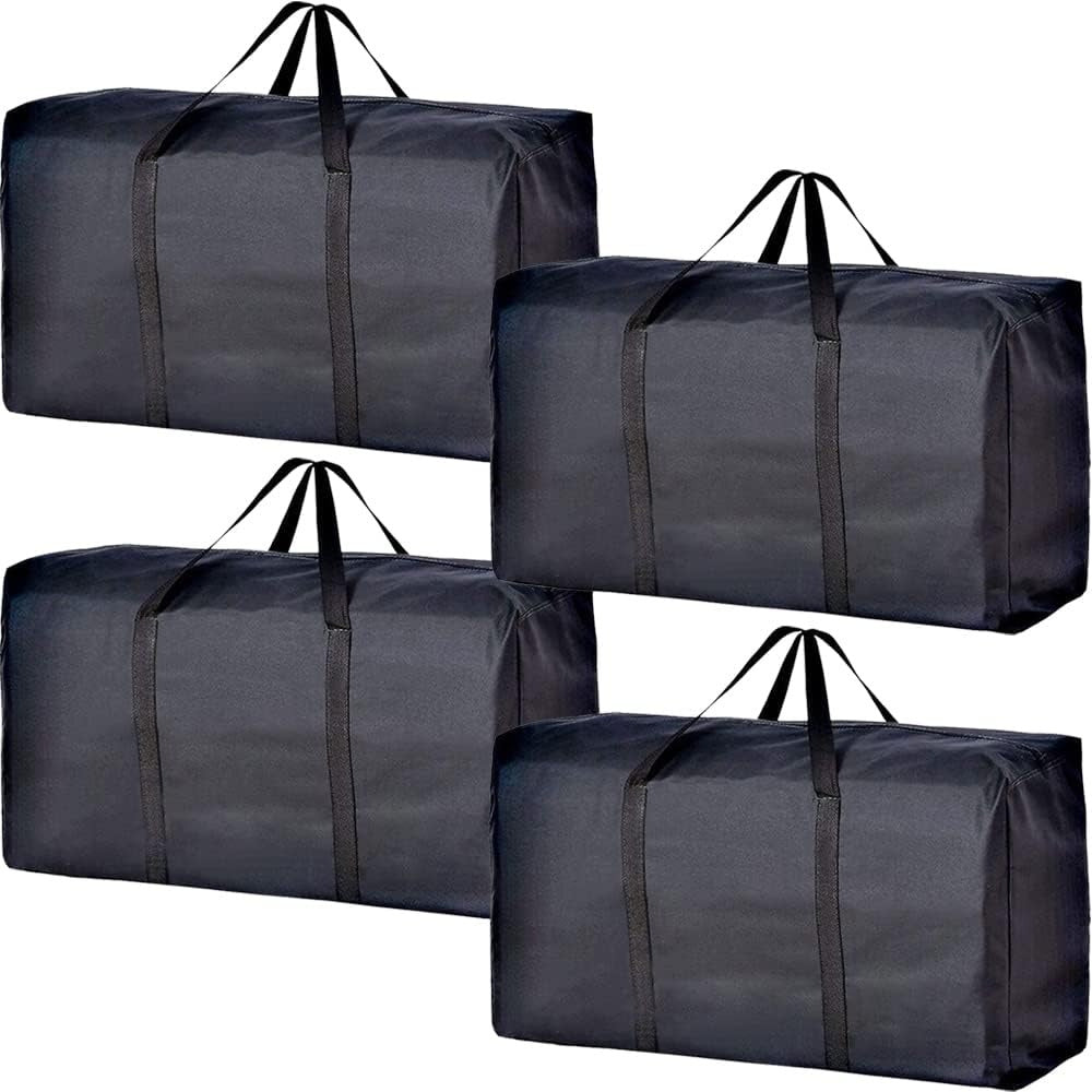 Two Sets of Extra Large Storage Bags with Zippers and Handles for Clothes and Moving