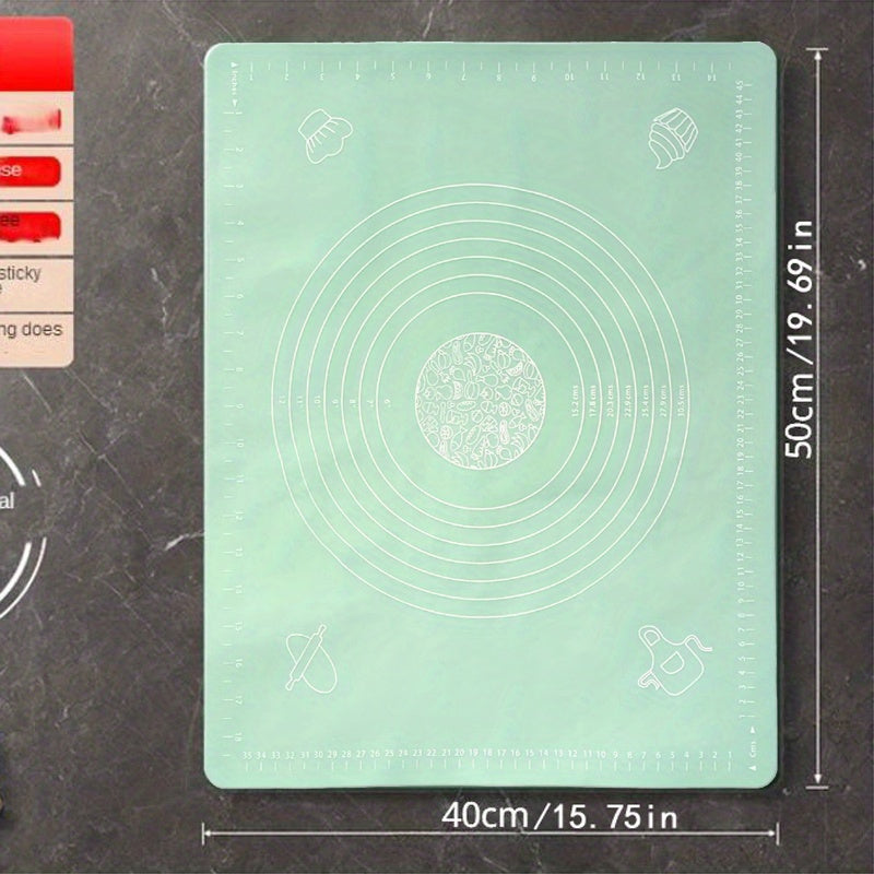 Silicone Pastry Mat Non-slip Baking Sheet with Measurements Reusable Dough Rolling Kneading Mat